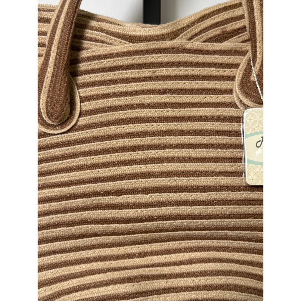 Striped Woven Tote Bag - Picture 4 of 6